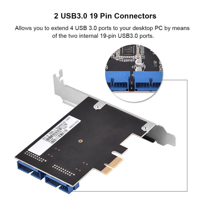 Lazmin 2 Port USB 3.0 PCIE Internal Card, PCI Express Expansion Card up to 5Gbps Chipset 19 Pin USB 3.0 Card Adapter with Low Profile - Image 5